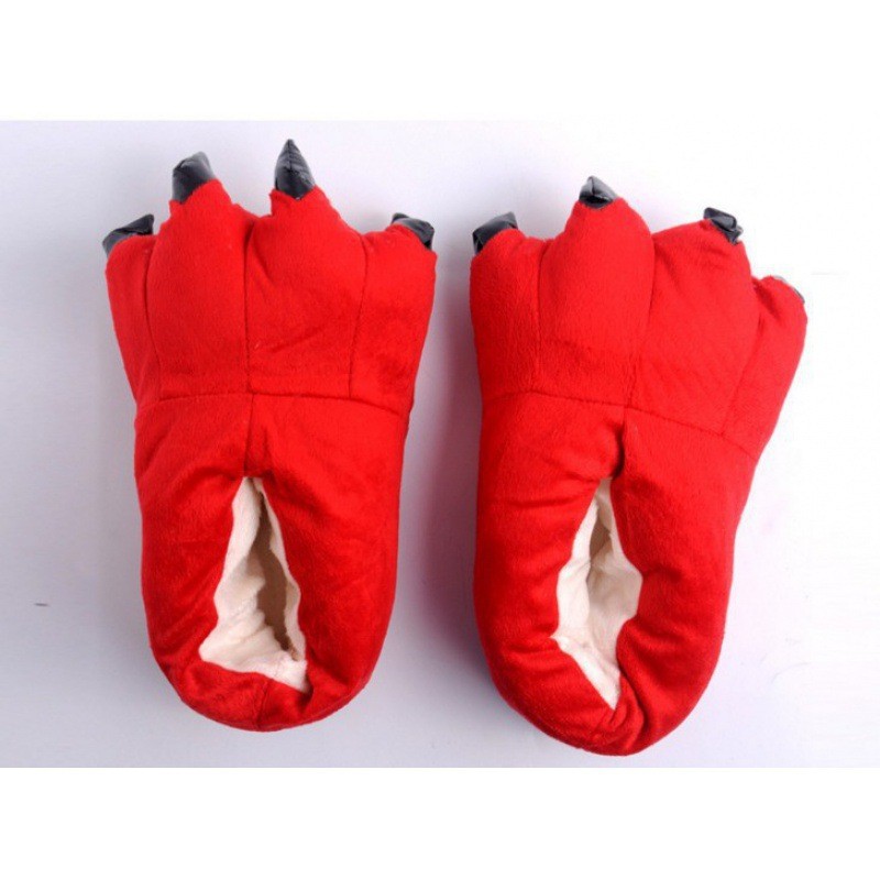 Super suave terciopelo animal inicio garra zapatos hombres y mujeres pareja pata de invierno Zapatillas de algodón bolsa de zapatos de tacón azul verde venta al por mayor