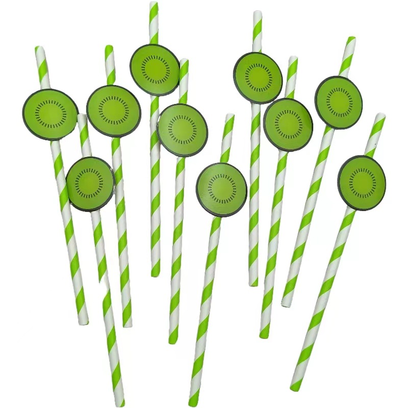 Pajar de papel de fiesta transfronteriza pajar de fruta de limón desechable degradable pajar de bebida de postre