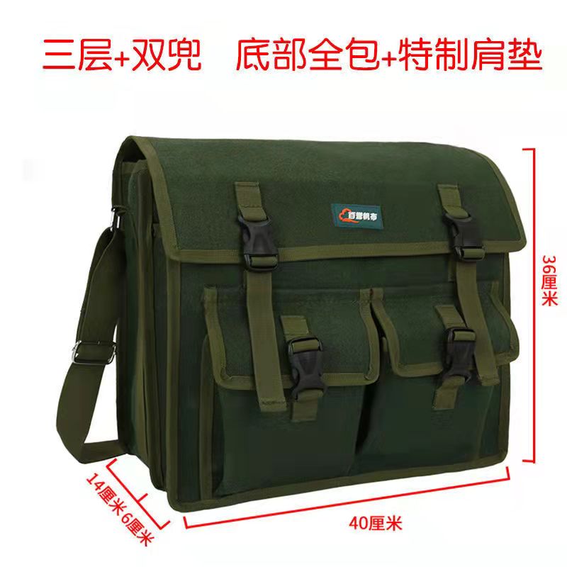 Kit de herramientas de electricista engrosado y resistente al desgaste, lona multifuncional grande para hombre para sitio de construcción, almacenamiento fuerte y duradero, nuevo