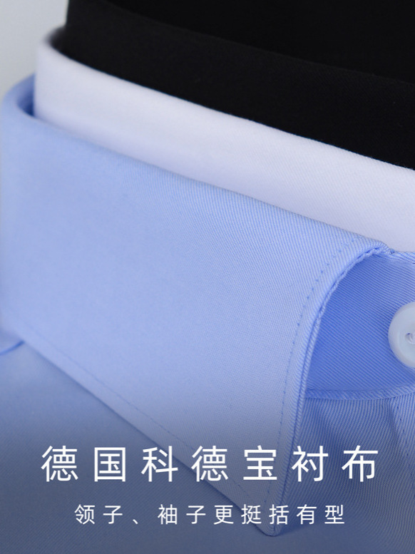 Procesamiento personalizado 140 3 hebras de algodón de alta calidad DP prendas de vestir sin quemar camisa de manga corta para hombres de negocios ropa de trabajo para hombres
