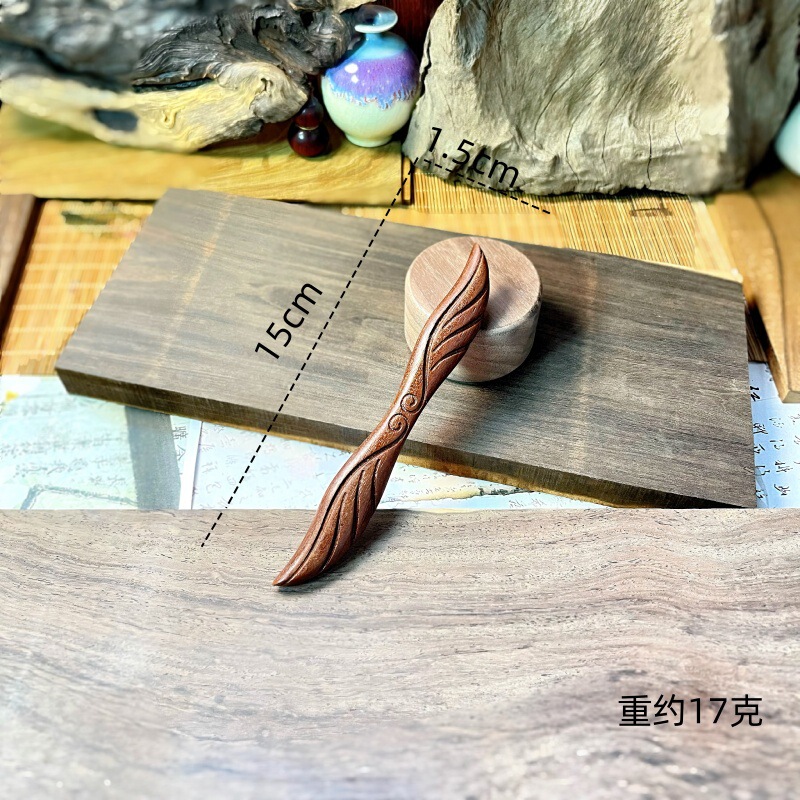 新中式金丝檀发簪木制品雕刻簪子汉服头饰古风挽发木簪高级盘发钗|undefined