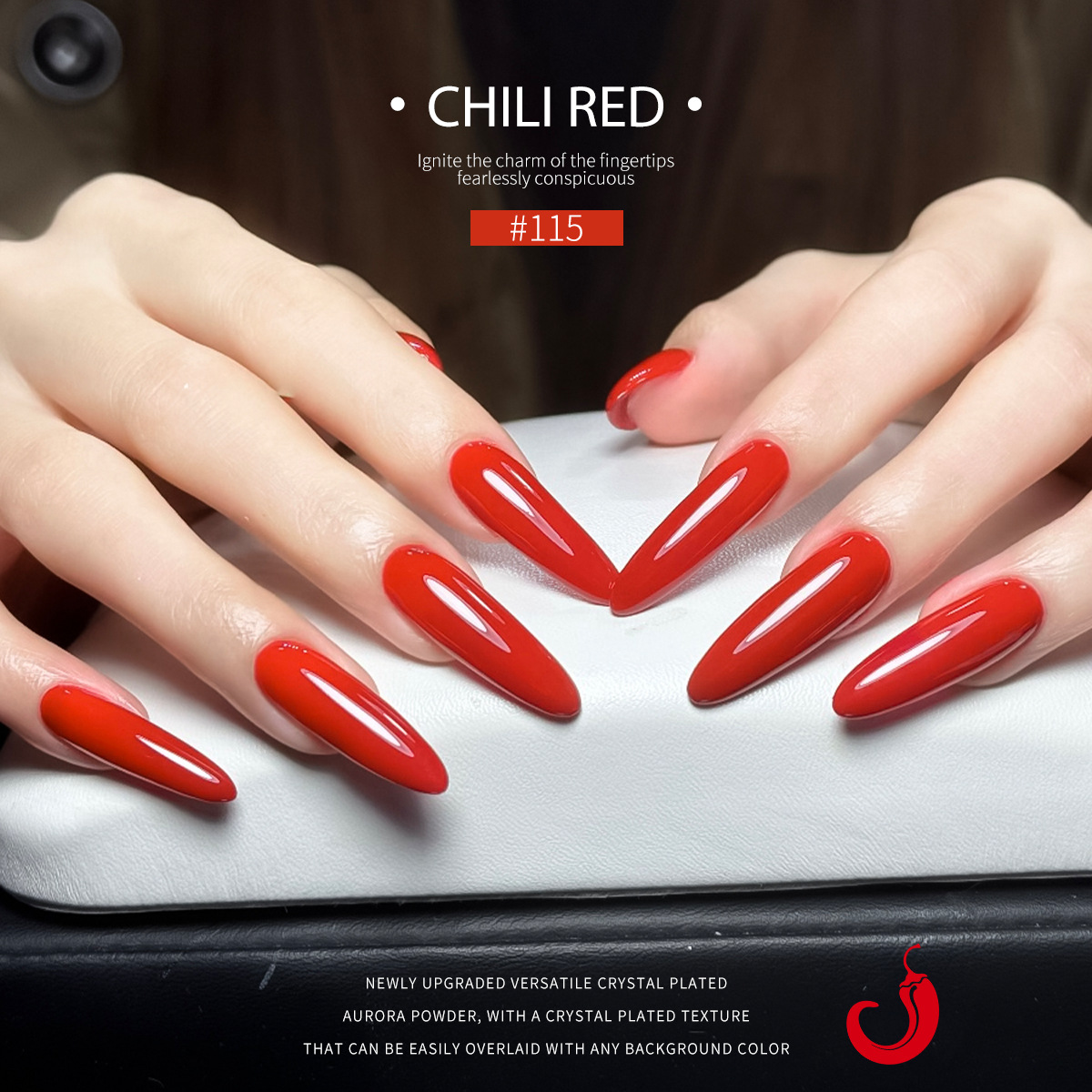 Pimentón pegamento de nail rojo 2025 nuevo popular en línea de alta calidad chica caliente estilo de manicura especial