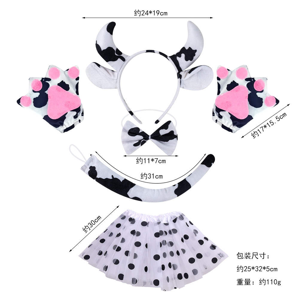 Diadema de Vaca Adorable para Niños, Accesorio de Disfraz de Animal, Diadema de Vaca para Fotos