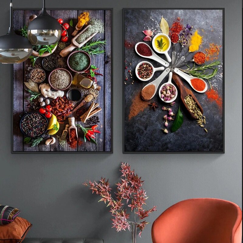 Kitchen Restaurant Decorative Painting Kitchen Wall Art Pictures Spices Herbal Cooking Utensils Dining Hotel Painting Wall Mural Kitchen Restaurant Decorative Painting Kitchen Wall Art Pictures Spices Herbal Cooking Utensils Dining Hotel Painting Wall Mural