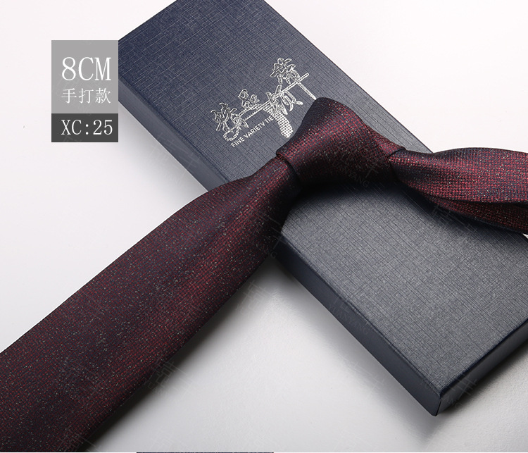 ネクタイの男性は韓国版のイギリスのレトロな茶色の縞の8cmの手で欧米風の学生の出勤職業の服を打ちます。