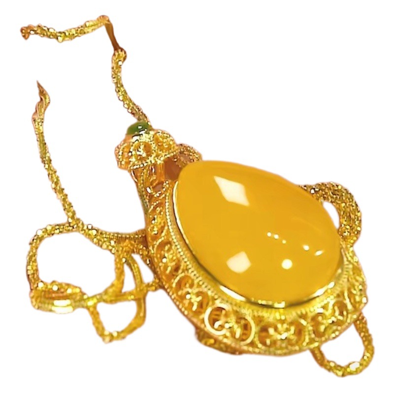 Nueva suerte de la flor colgante de las mujeres de imitación Hetian Jade manzana verde Opal con incrustaciones de COLLAR COLGANTE de alto grado de diseño