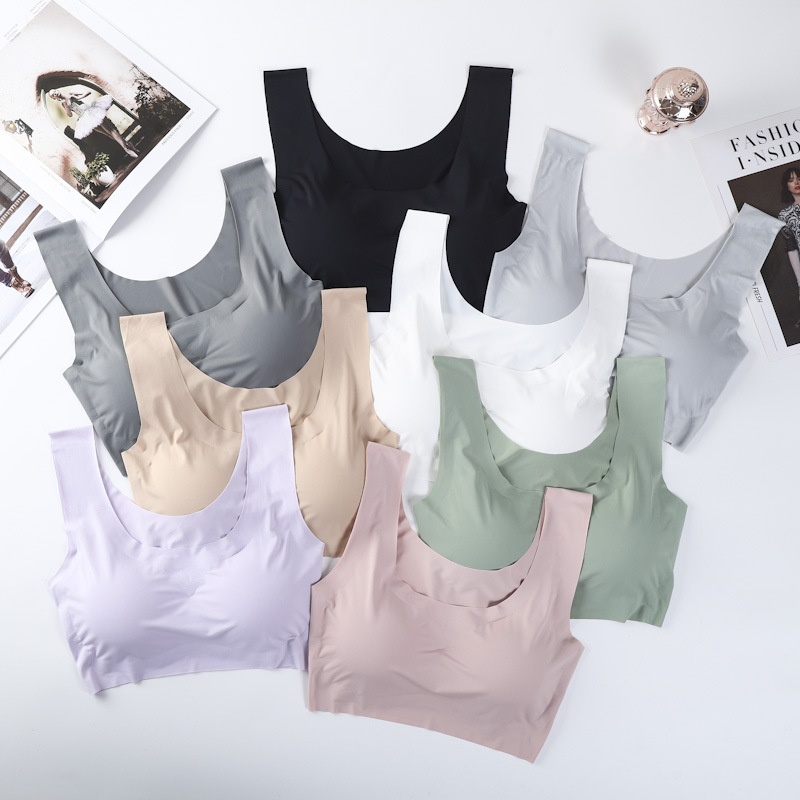 Shangpin Anxin Generation Seamless Rim-free One-piece Ice Silk Gather-up plus size Beauty Back Sports Bra Underwear for Women