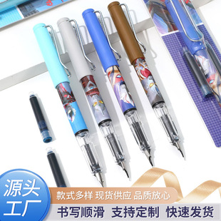 Elementary School Students Practice Calligraphy with Ultraman Series Fountain Pens, Blue Ink Cartridges, Replaceable Writing Stationery Essentials, Ink Cartridge Replacement