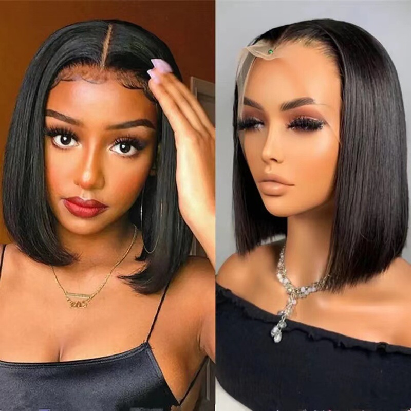 Front Lace Bob Wig Set Aliexpress African Women's Short Straight Hair Bob Factory Ready for Dropshipping