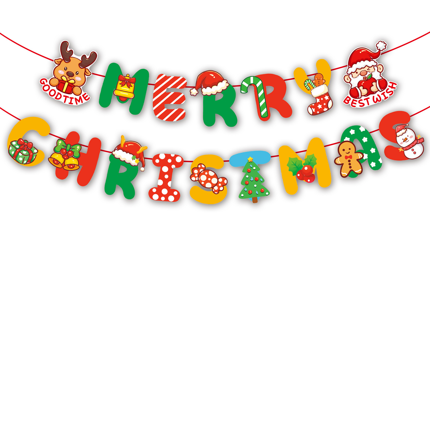 Decoraciones navideñas bandera navideña