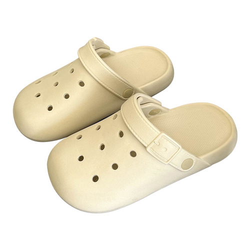 Women's Outdoor Wear New Home Indoor Slip-Resistant Couple Thick Insole Feel-Good Hole Shoes for Summer