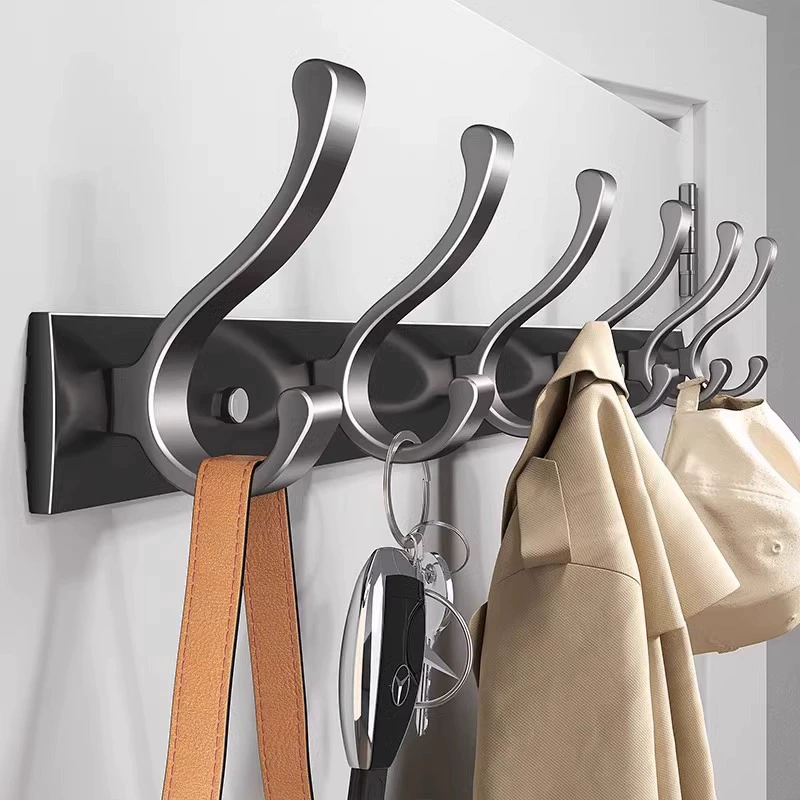 Clothes hanger wall hanging wall hanging coat hook behind the door without punching into the door entrance pasted row hook strong load-bearing coat hook
