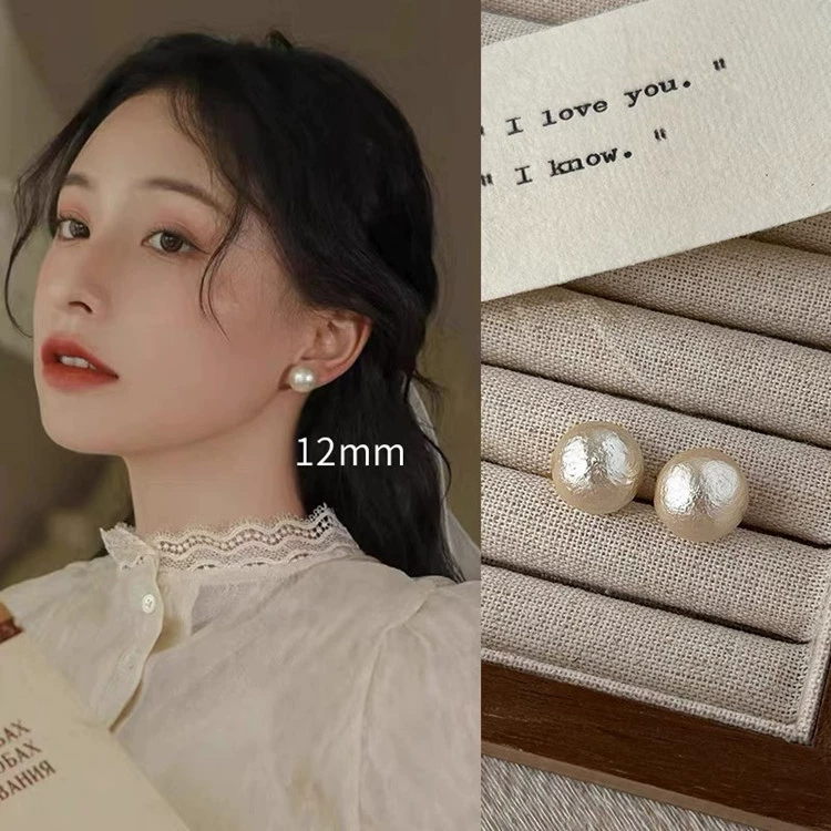 Retro earrings from pearl, champagne color, light luxury style, high-quality style