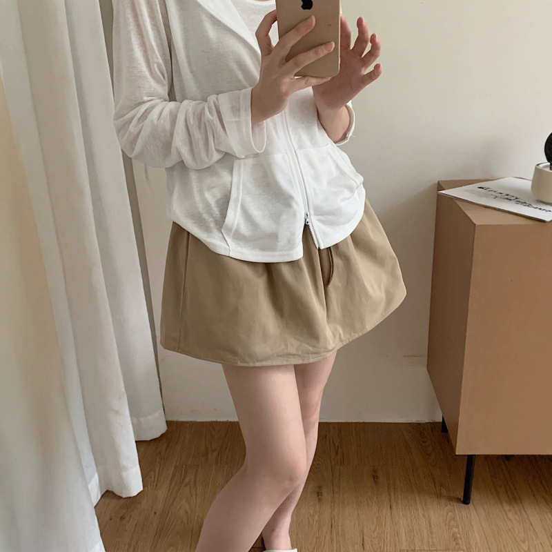 Real Shot of the New Summer Korean-Style Short Skirt for Women with Elastic Waist and Drawstring, Casual Versatile Skirt-Pants with Inner Leggings Real Shot of the New Summer Korean-Style Short Skirt for Women with Elastic Waist and Drawstring, Casual Versatile Skirt-Pants with Inner Leggings