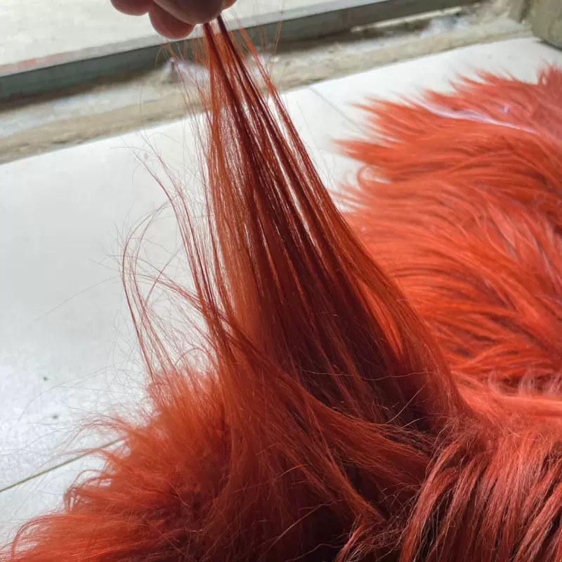 真山羊毛皮毛一体圣诞老人胡须DIY假发毛长20厘米民族服饰金丝羊