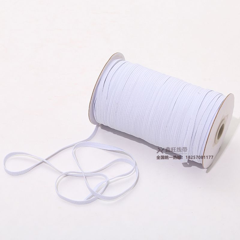 Cinta elástica ajustable 3-12 mm negro y blanco alta elasticidad