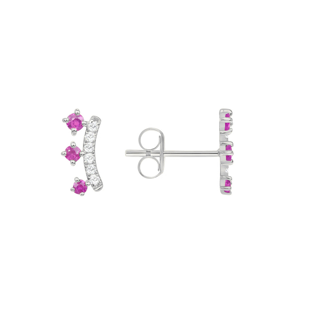 Fashion Geometric Sterling Silver Plating Zircon Ear Studs 1 Pair