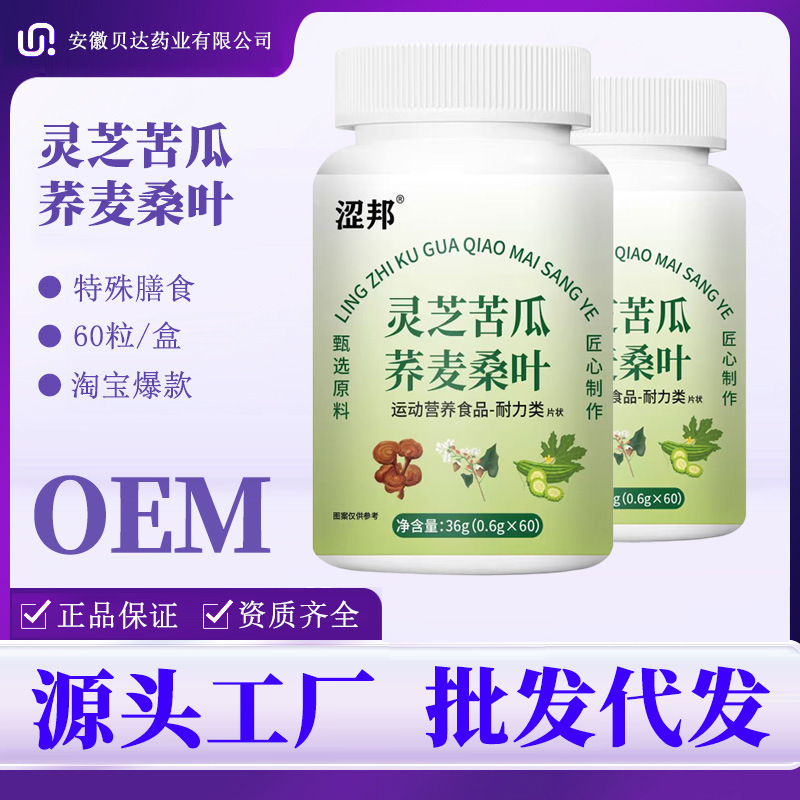 Lingzhi Bitter Melon Buckwheat Mulberry Leaf Tablets 0.6g x 60 Sports Endurance Herbal Supplement overview