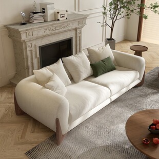 Nordic Fabric Sofa for Living Room, Straight-Line Modern Design, Suitable for Beauty Salons, Sales Offices, and Guesthouse Reception, Same Style as Seen on Instagram