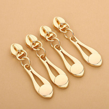 金色尼龙拉链头配件简约中空万能拉链头通用箱包五金拉链头挂件