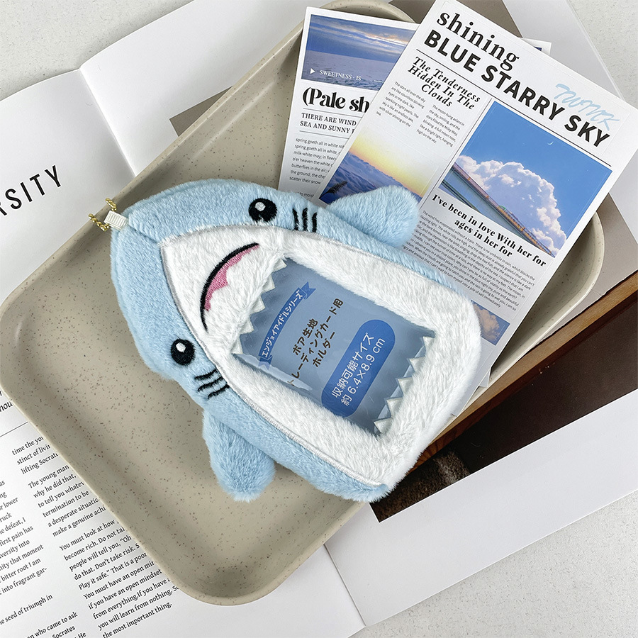 Elegant, Cute, Simple Style Style Unisex Shark Plush Open Card Holders
