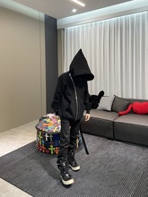 2024自主暗黑经典RO风巫师帽男女斜拉链潮流高街卫衣外套帽衫