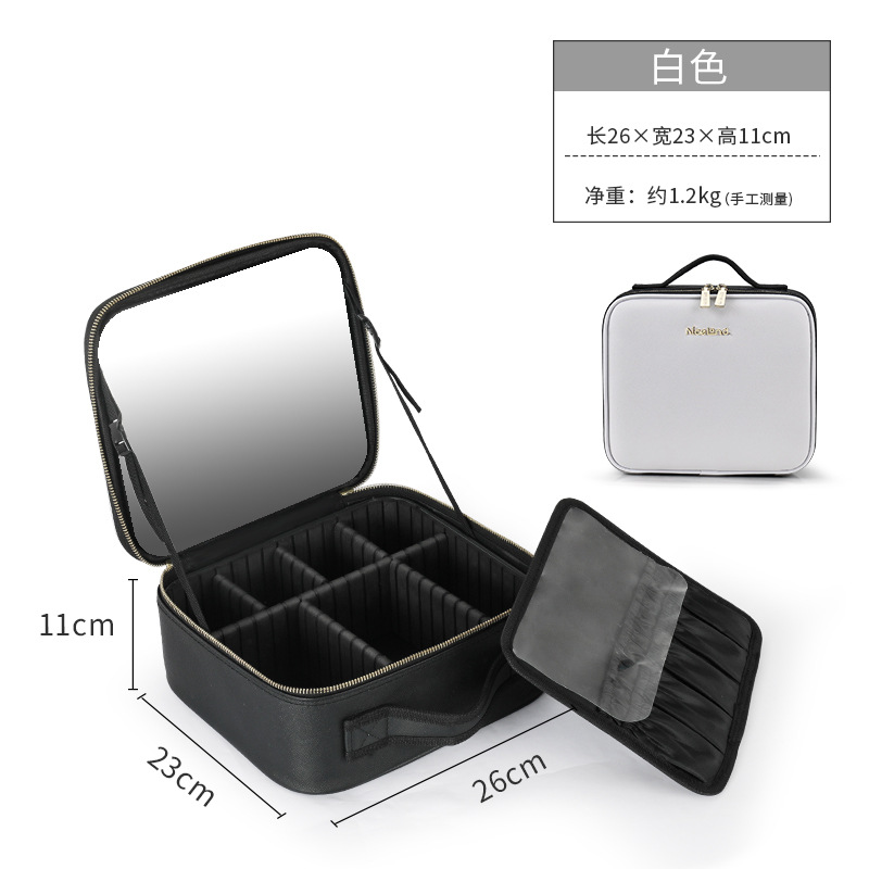 Bolsa de cosméticos con espejo de gran capacidad portátil de viaje bolsa de almacenamiento de cosméticos maquillaje bolsa de tatuaje estilo coreano