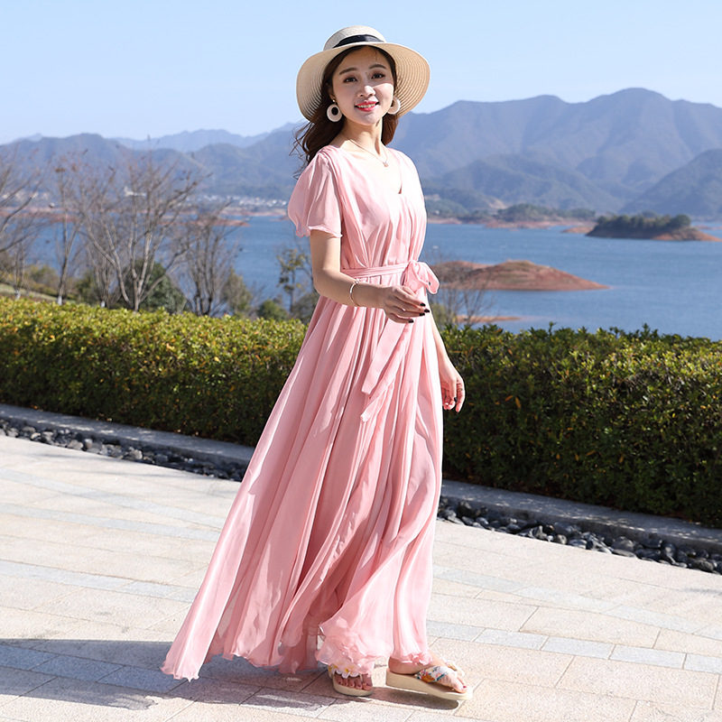 스몰 브이넥 반소매 30D 핑크