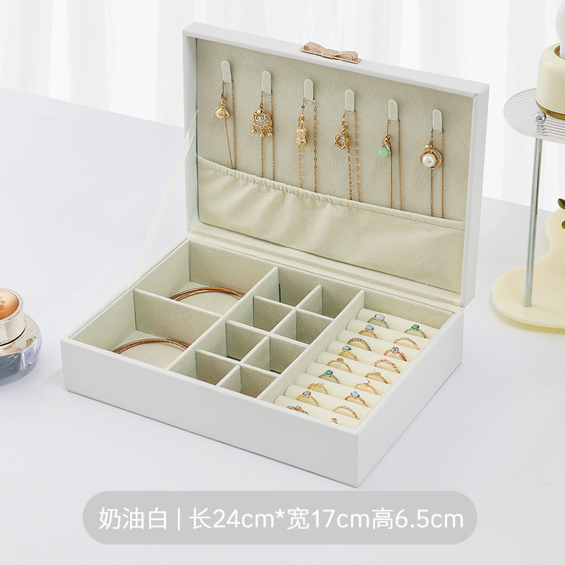ラムスキン磁気リボン多層イヤリングイヤリングリングイヤリングネックレスハイエンド抗酸化収納ボックス|undefined