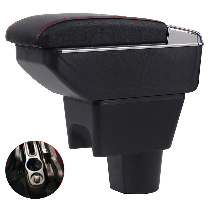 Other Armrest Box For Renault Duster Export (Armrest box) - double-layer-retractable-no-usb-black-red-line