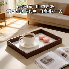 [现货批发黑胡桃木质小号茶具水果零食家居收纳托盘酒店用品托盘