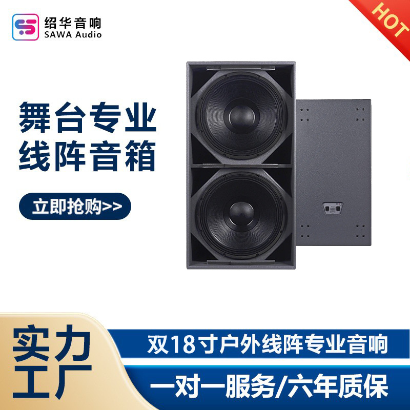 Dual subwoofer de 18 pulgadas sonido de matriz lineal concierto profesional al aire libre KTV altavoz de alta potencia de conferencia de bar