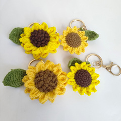 教師節向日葵掛件成品手工編織鑰匙扣掛件配件編織太陽花禮物批發