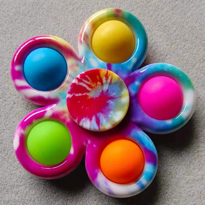 Five-Finger Bubble Gyro Spinner, Pop‑It Fidget Toy, Plastic 12×8×3 cm, Anti‑Stress