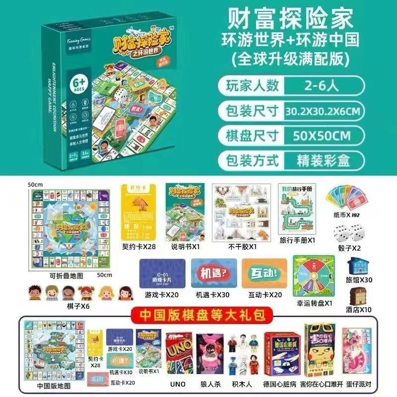 正版大号富翁游戏棋经典豪华升级版成年桌游学生儿童聚会桌游包邮|undefined