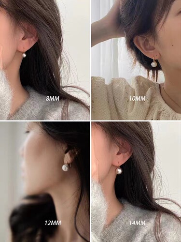 High-heeled earrings for women, trendy, light luxury, high-end design, simple earrings, stylish and versatile, pearl earrings.