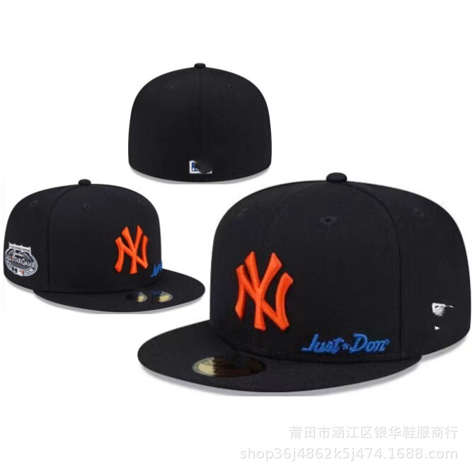 跨境美式SOX全封闭棒球队道奇棒球帽子刺绣嘻哈洋基队闭口平沿帽|undefined