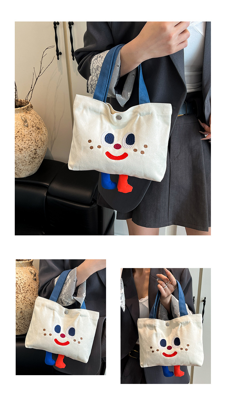 ins mini canvas bag, cute peach tote bag, Korean girl snack bento small bag canvas bag wholesale undefined