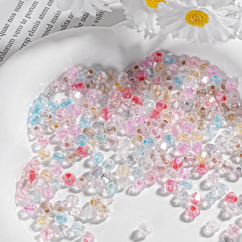 Cuentas sueltas de cristal transparentes, cuentas pequeñas multifacéticas, pulsera, cuentas espaciadoras de vidrio de 4 mm, cadena para teléfono DIY, accesorios de cristal. image 15