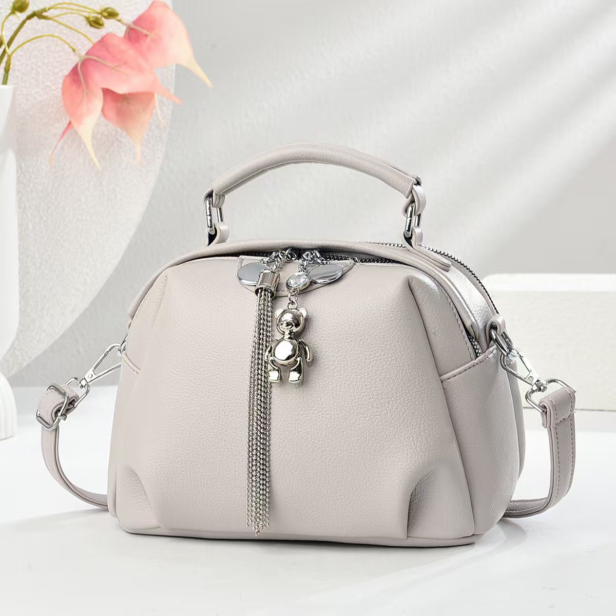 Patrón de lichi de cuero suave de moda salvaje 2025 nuevo bolso de viajero bolso de hombro de gran capacidad retro de verano