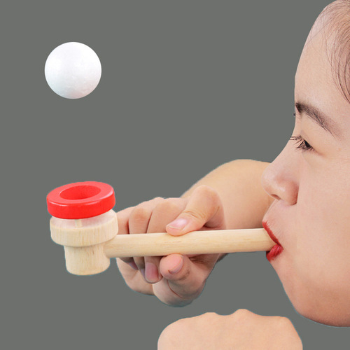 Children's wooden magic suspended balloon blowing game Kindergarten early education educational vital capacity sense integration training toy