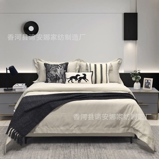 Model Room Exhibition Hall Furniture Matching Bedding Modern Simple Italian Accessible Luxury Classy Soft Bedding