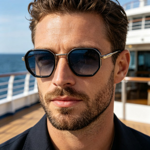 Neue modische eckige polarisierte Sonnenbrillen für Männer - persönlicher Trendy-Look mit Premium-Gefühl, UV-Schutz für draußen und Angeln, Herren-Sonnenbrille für den Export