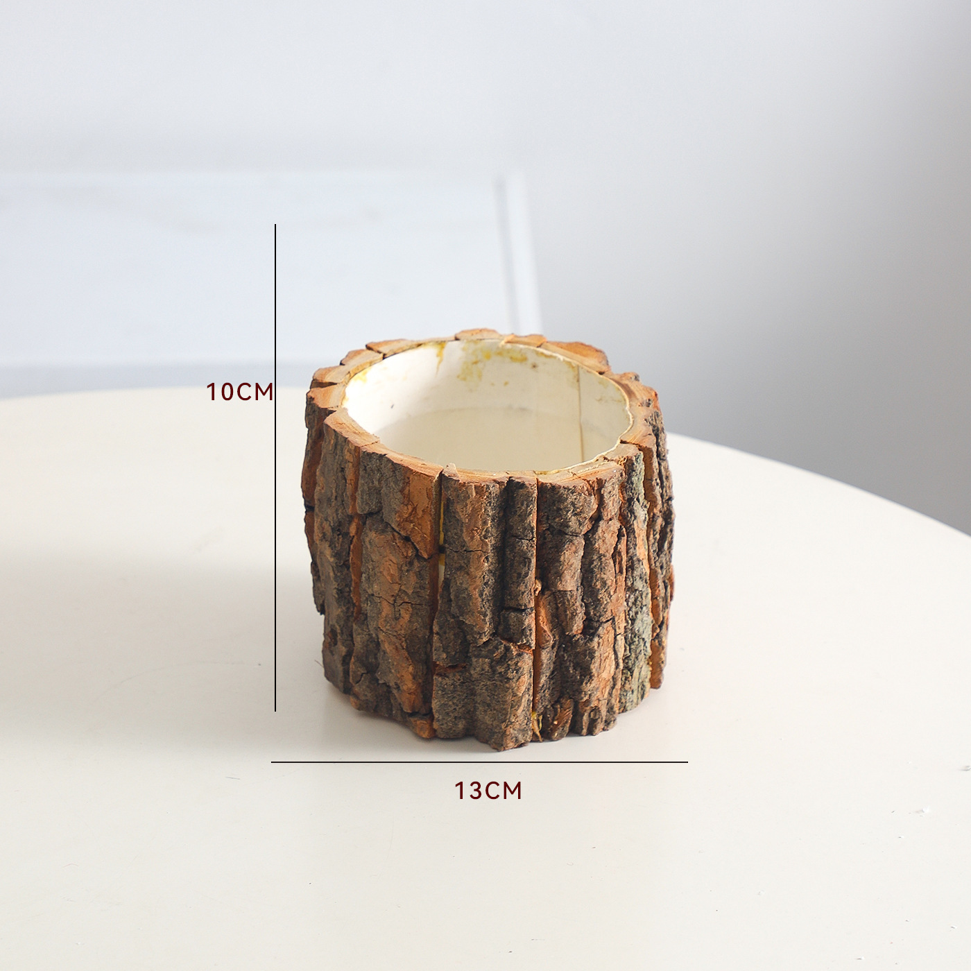 Decoración de Navidad corteza de madera barril de regalo embalaje de madera barril de regalo embalaje de decoración barril de flores