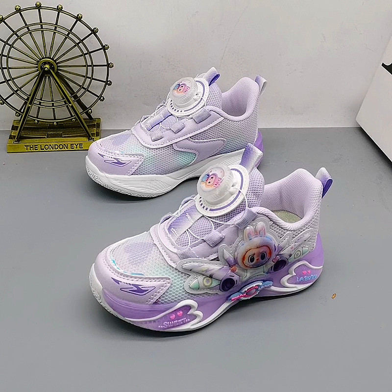 27-32 Tamaño de zapatos deportivos de piel de oso para niños zapatos de correr de primavera zapatos de botón de tela