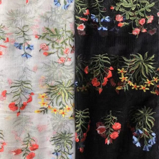 Foreign trade new embroidery fabric embroidery lace lace fabric heavy industry three-dimensional embroidery women's mesh Yarn fabric