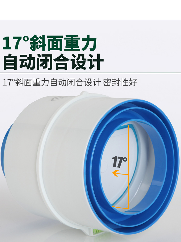 ✅卫生间止逆阀75/110pvc管道厕所换气扇浴霸通风口烟管单向止回