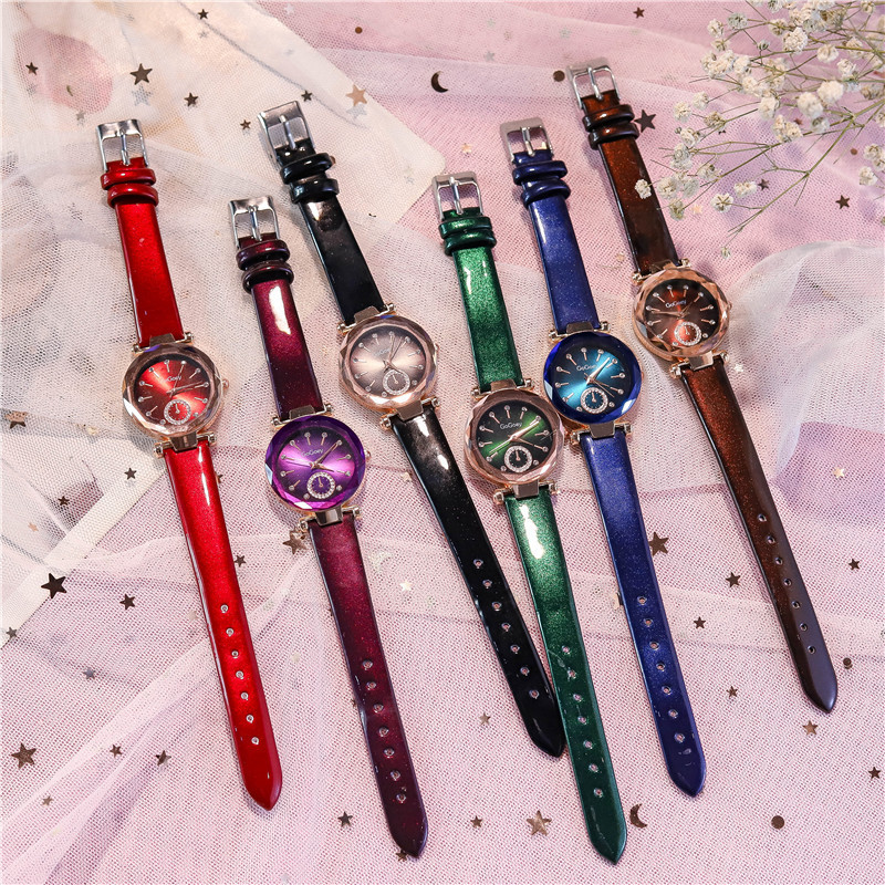 Moda red Hong Kong calidad de estilo reloj de esfera pequeña mujer jin alto valor de la cara estudiantes estilo universitario simple retro impermeable