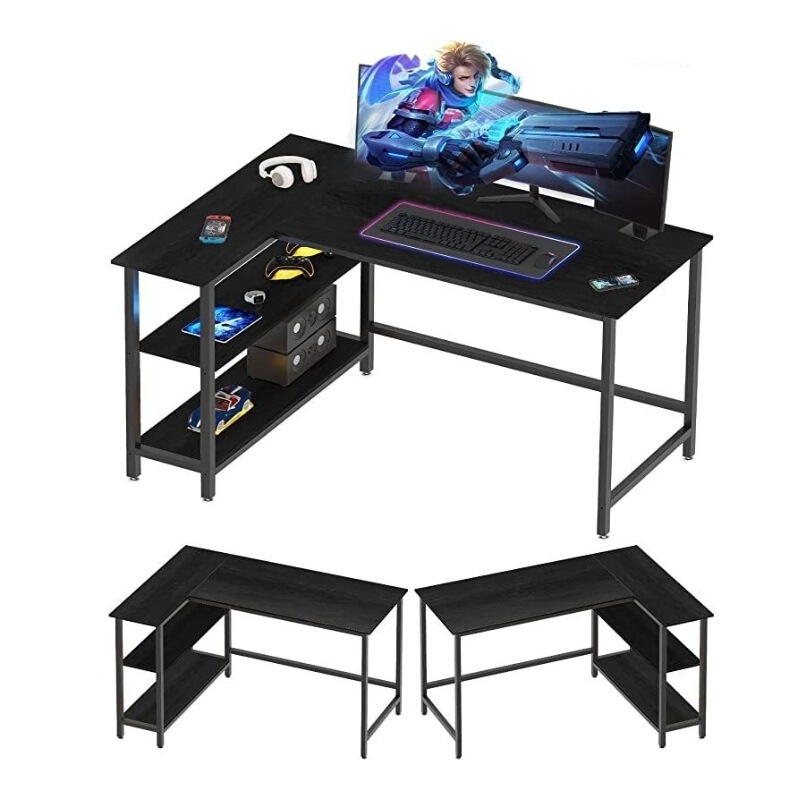 Factory direct L-shaped family desk with shelf desktop computer desk corner desk student study writing desk