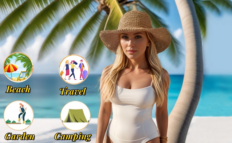 Women's Handmade Woven Straw Hat Breathable Uv Beach Sun Hat_voghion.com